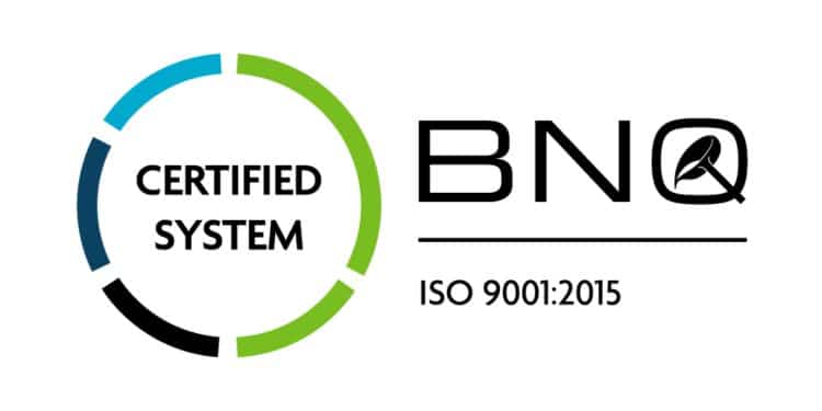 TIBO had a BNQ certification for ISO 9001-2015